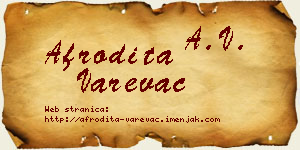 Afrodita Varevac vizit kartica